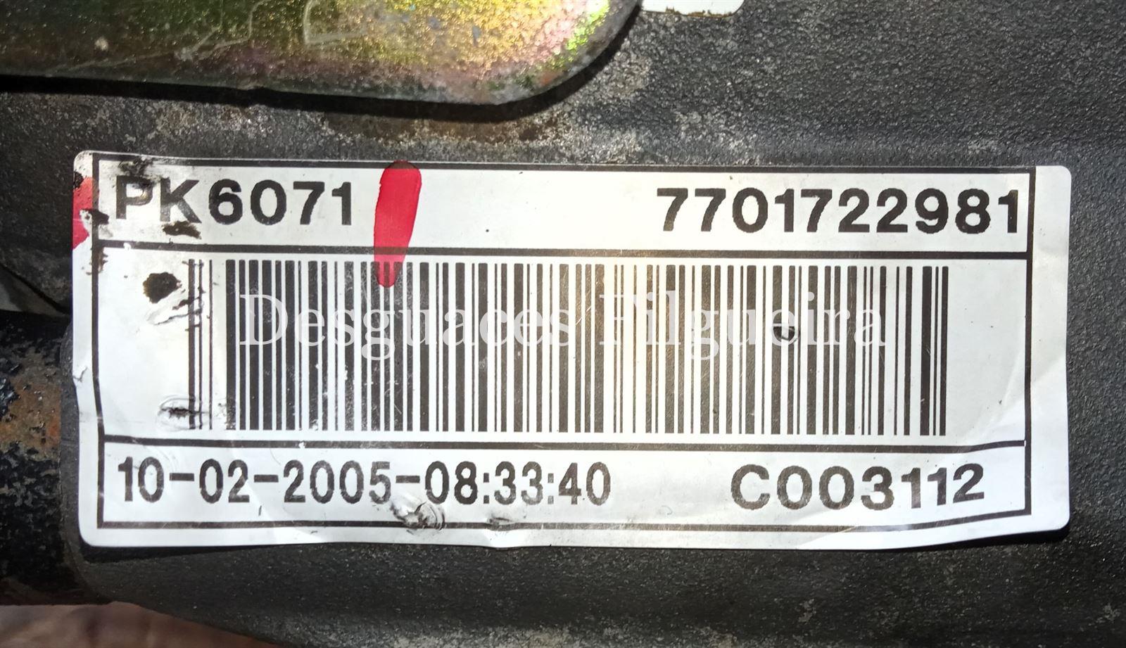 Caja de cambios de Renault TRAFIC II Furgón, 1.9 dCi 101 cv, código de motor F9Q U7, ref caja PK6071, año 2003. - Imagen 6