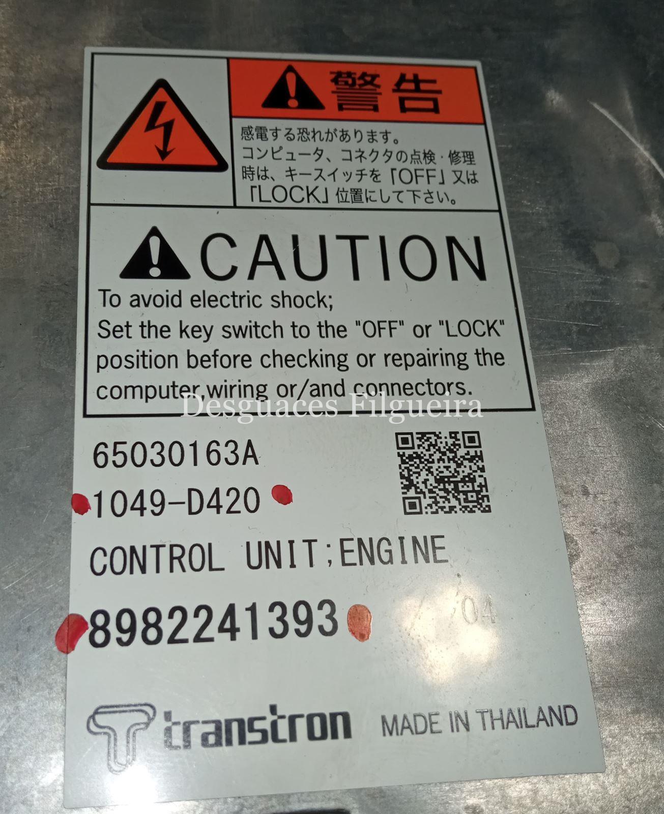 Centralita check control de Isuzu D-Max 2.2 turbodiesel 4WD, 164 cv, código de motor 4JK1E55-LA, año 2016. - Imagen 4