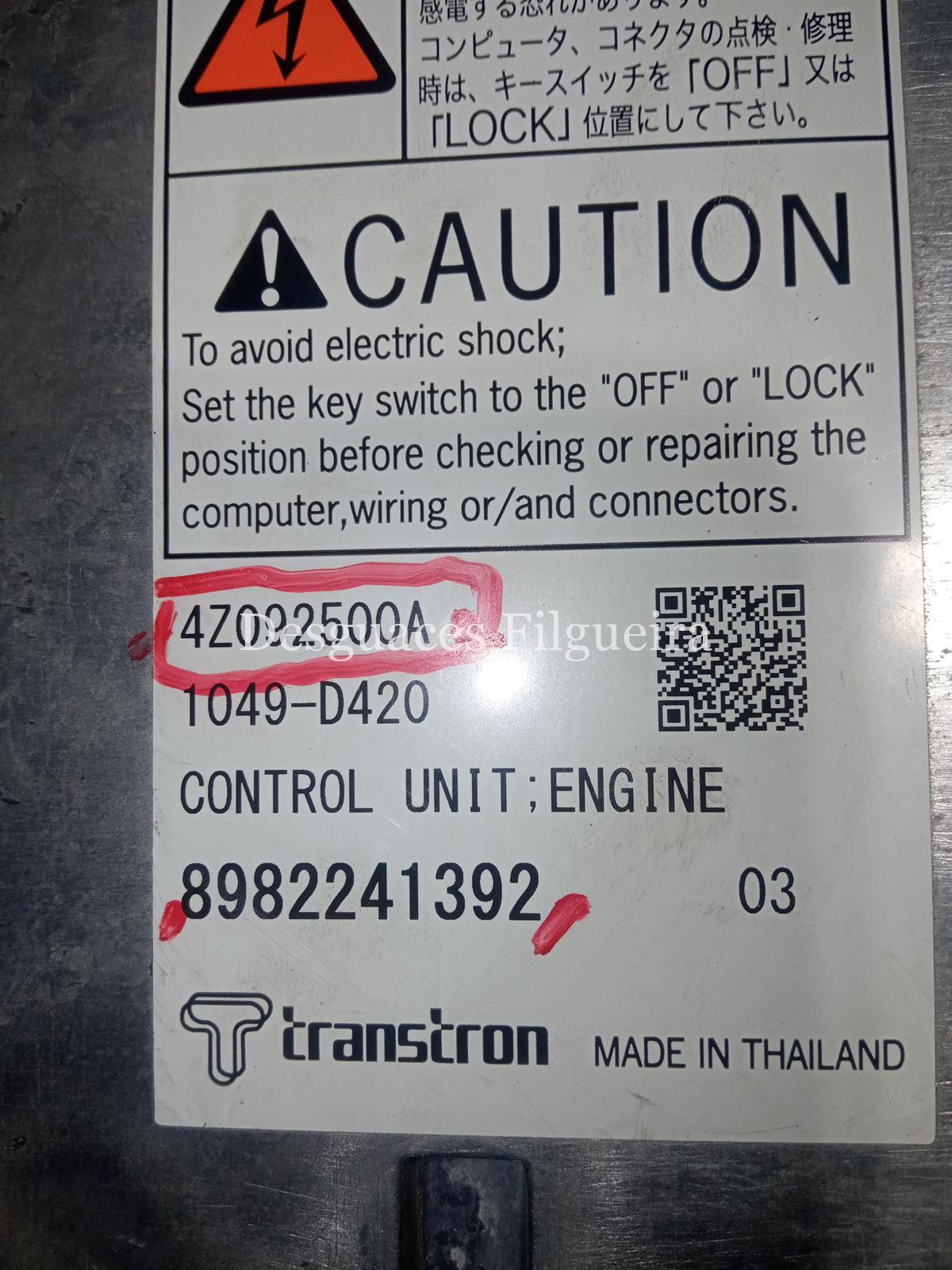 Centralita check control de Isuzu D-Max 2,5 Single Cab 2WD,163 cv, código de motor 4JKE5S-LA, año 2015. - Imagen 3