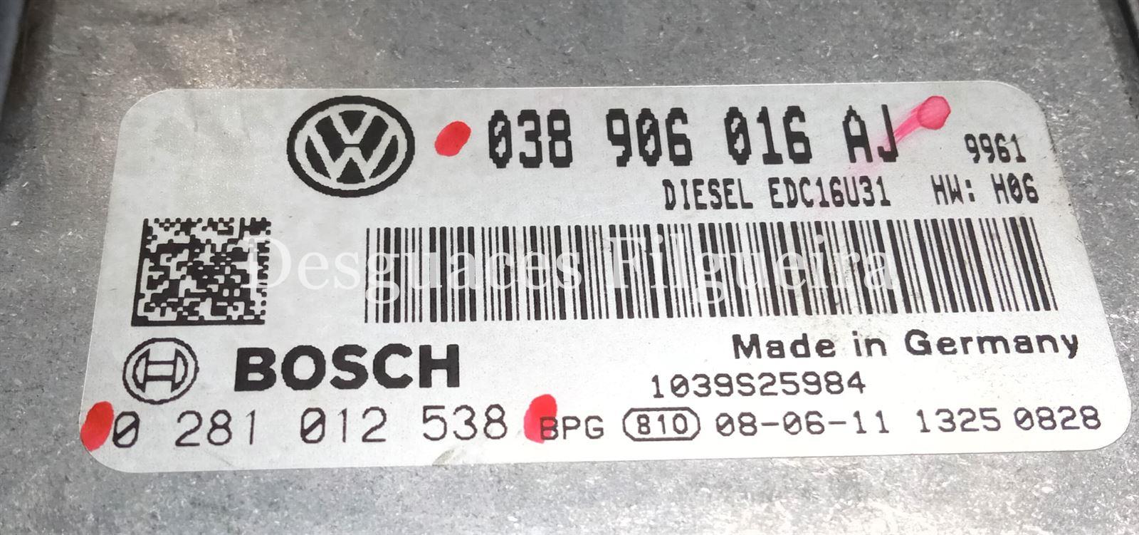 Centralita check control de Volkswagen Transporter T5, 1.9 TDI, 102 cv, código de motor BRS, año 2008. - Imagen 1
