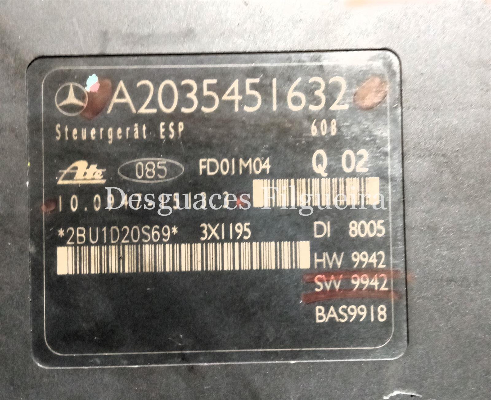 Nucleo ABS de Mercedes-Benz Clase C Sportcoupe 2.2 C 220 CDI, 143 cv, código de motor 611.962, año 2007. - Imagen 3