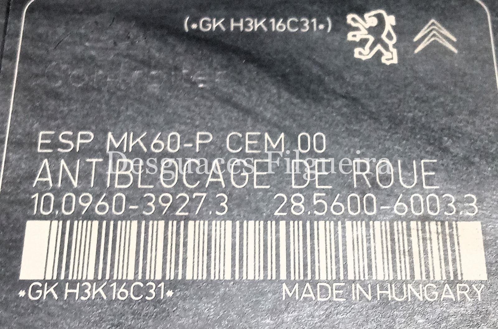 Núcleo ABS de Peugeot 207+, 1.4 HDI, 68 cv, código de motor 8H01, año 2013. - Imagen 6